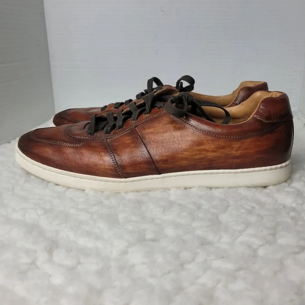 Magnanni Bobbie Men's Sneaker Size 12M Cognac Tabaco Brown Leather Low To